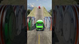 Colourful School Bus vs Hydraulic Crush - BeamNG.Drive