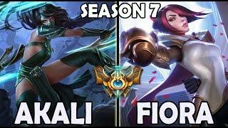 Best Akali Korea vs Fiora TOP Ranked Challenger Season 7