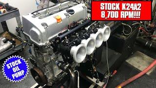 HONDA K24A2, STOCK OIL PUMP GOES 8,700 RPM!!