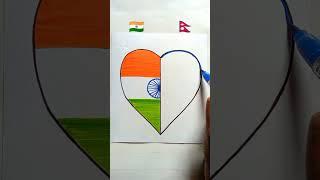  Indian flag  Nepal flag drawing/independanc day drawing #shorts