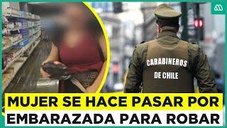 Fingía embarazo para robar en locales: Mujer es captada en video ocultando carne en su ropa