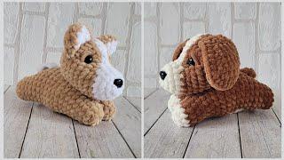 СОБАЧКА ИЗ ПЛЮШЕВОЙ ПРЯЖИ ВЯЗАНАЯ КРЮЧКОМcrochet dogHäkelhund