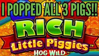 MASSIVE JACKPOT HANDPAY!! I POPPED ALL 3 PIGS on RICH LITTLE PIGGIES!