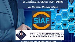 DIPLOMADO DE ESPECIALIZACIÓN SIAF, SIGA Y SEACE - MODULO SIAF 1