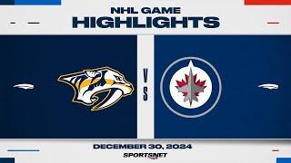 NHL Highlights | Predators vs. Jets - December 30, 2024