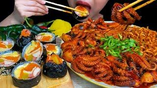 ( Gimbap,Octopus, Mushroom ) Spicy Black Bean Noodles (Jjajangmyen)