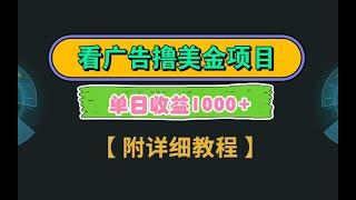 看google广告撸美金，单日收益1000+，无脑干就行了