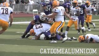 2012 Linfield Football: Rover Mike Nardoni explodes on HSU's quarterback.