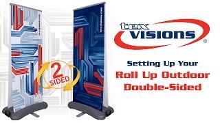 Double-Sided Retractable Banner Stand Outdoor: How to Setup - Tex Visions