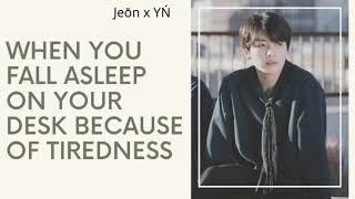 When you fall asleep on your desk because of tiredness and he is your cold boss||Jungkook oneshot||