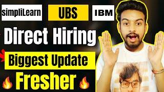 Direct Hiring | IBM, Simplilearn, UBS Biggest OFF Campus Drive 2024,2023, 2022 Batch | Fresher Jobs