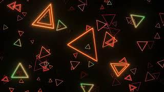 Animated neon triangle particles / motion background loop | No Copyright | Light loop video