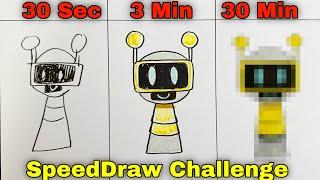 Drawing INCREDIBOX SPRUNKI ( FUN BOT ) in 30 Sec, 3 Min and 30 Min.