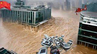 The disaster turned China into an ocean! Cars float like boats amid flooding in Chaozhou, Guangdong