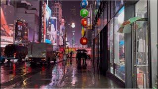 New York LIVE From Rainy Manhattan Wednesday Evening Walk (05th March 2025)