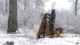 Snowstorm Survival Adventure Camping in Heavy Snow