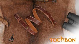 TOURBON Adjustable Leather Hunting Gun Sling, 1 inch Rifle Sling