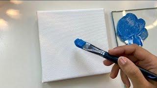 Easy acrylic painting with explanation!! Flower and Moon painting for beginners