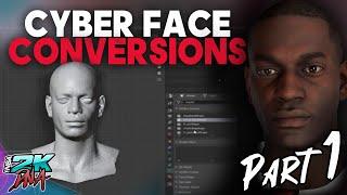 Converting Cyber Faces from previous NBA 2K games to 2K20  - Part 1  ( conversion with blender 3D)