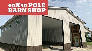 40x50 Pole Barn with R19 Sidewall Insulation and Finished Ceiling.  Post Frame Kits | Trusses Metal.