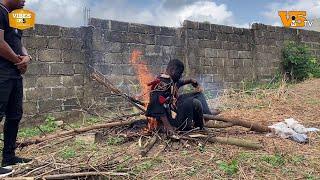 Nana Nsuoba sits and sleeps in burning fire. Will the spirits save him or watch him burn to ashes.