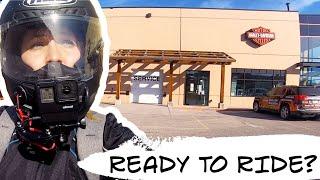 Getting ready for Motorcycle Season | First Harley Ride | Female Motovlogger