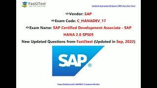 [Sep, 2022] Fast2test C_HANADEV_17 PDF Dumps and C_HANADEV_17 Exam Questions (45-60)