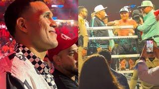 David Benavidez CONFRONTS Canelo RINGSIDE after watching him DROP & BEAT Jaime Munguia