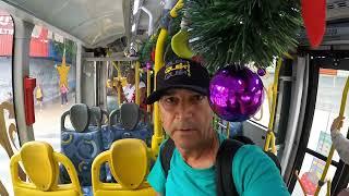 Tour Viagem no Ônibus Decorado de Natal do ABC Paulista e Monotrilho de São Paulo Brasil 4k