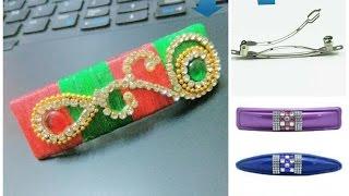 How to make Hair clip using silk thread from old hair clip - Tutorial