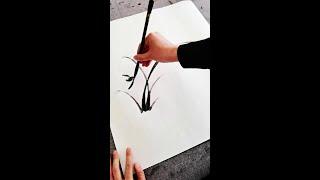 守一份清静，舍一份急躁，得一颗禅心！#水墨画 #兰花 #意境 #墨轩子禅画#墨轩子 #禅画 #国画 #禅意生活