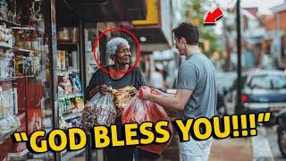 He helped a 90-year-old Black woman with her groceries, but when he saw the photos in her apartment.