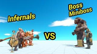 Infernal (no kozarog scourge) vs boss & miniboss animal revolt battle simulator