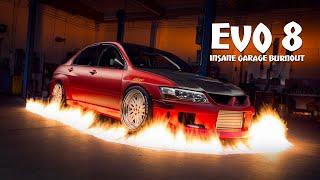 Evo 8 insane garage burnout (2017)