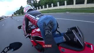 Motorcyclist Slaps a Girl's Butt