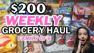 HUGE WEEKLY GROCERY HAUL WITH PRICES & MEAL PLAN/FAMILY OF 6 ON A BUDGET