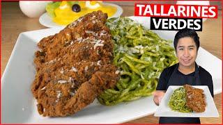 Te enseño a preparar TALLARINES VERDES con Bistec Apanado | Sonqu