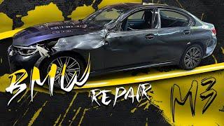 BMW M3. Left side repair. Ремонт левой стороны.