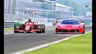 Ferrari F1 2018 vs La Ferrari -  Monza