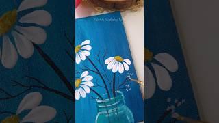 Easy flower painting #painting #shorts #canvaspainting #easypainting