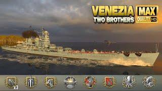 Cruiser Venezia: Good division on map Two Brothers - World of Warships