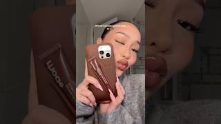 Matching lips with the new rhode espresso phone case ️ #makeup