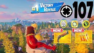 107 Elimination Solo Vs Squads "Zero Build" Gameplay Wins (Fortnite Chapter 6 Season 2 PC)