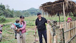 The ex-husband still insisted on staying to help build the gate even though she didn't like it.