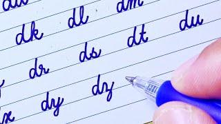 Letter Connections da-dz in Cursive writing | How to write English cursive writing for beginners