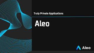 Aleo blockchain Overview