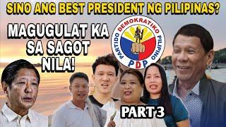 Who is the most popular president in the Philippines? Kalye Survey Part 3  #fyp #ofw