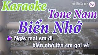 Karaoke Biển Nhớ | Bossa Nova | Tone Nam (Am) | Quốc Dân Karaoke