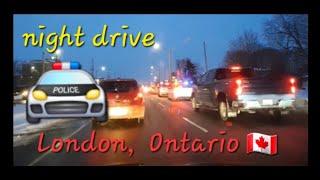 Driving around London Ontario | guy got pulled over by the cops ‍️ on my night drive