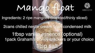 Mango float recipe